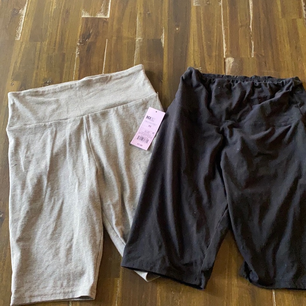 Black and gray biker shorts